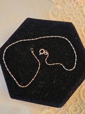 Sterling Silver Ball and Dash 10-inch Ankle Bracelet